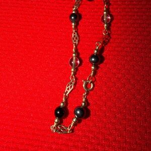 Gold-Tone Black Bead Necklace - Women Jewelry